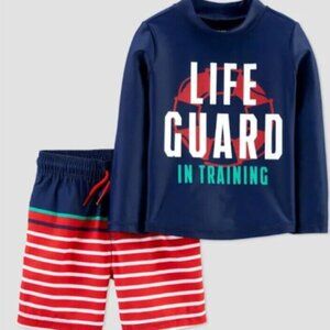 Baby Boys’ Life Guard Swim Rash Guard Set- Just One You Made By Carter’s- Red 3M